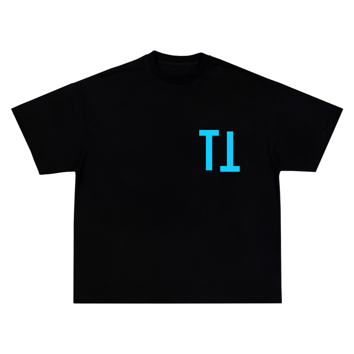 Blue Shark T-shirt in black, front view