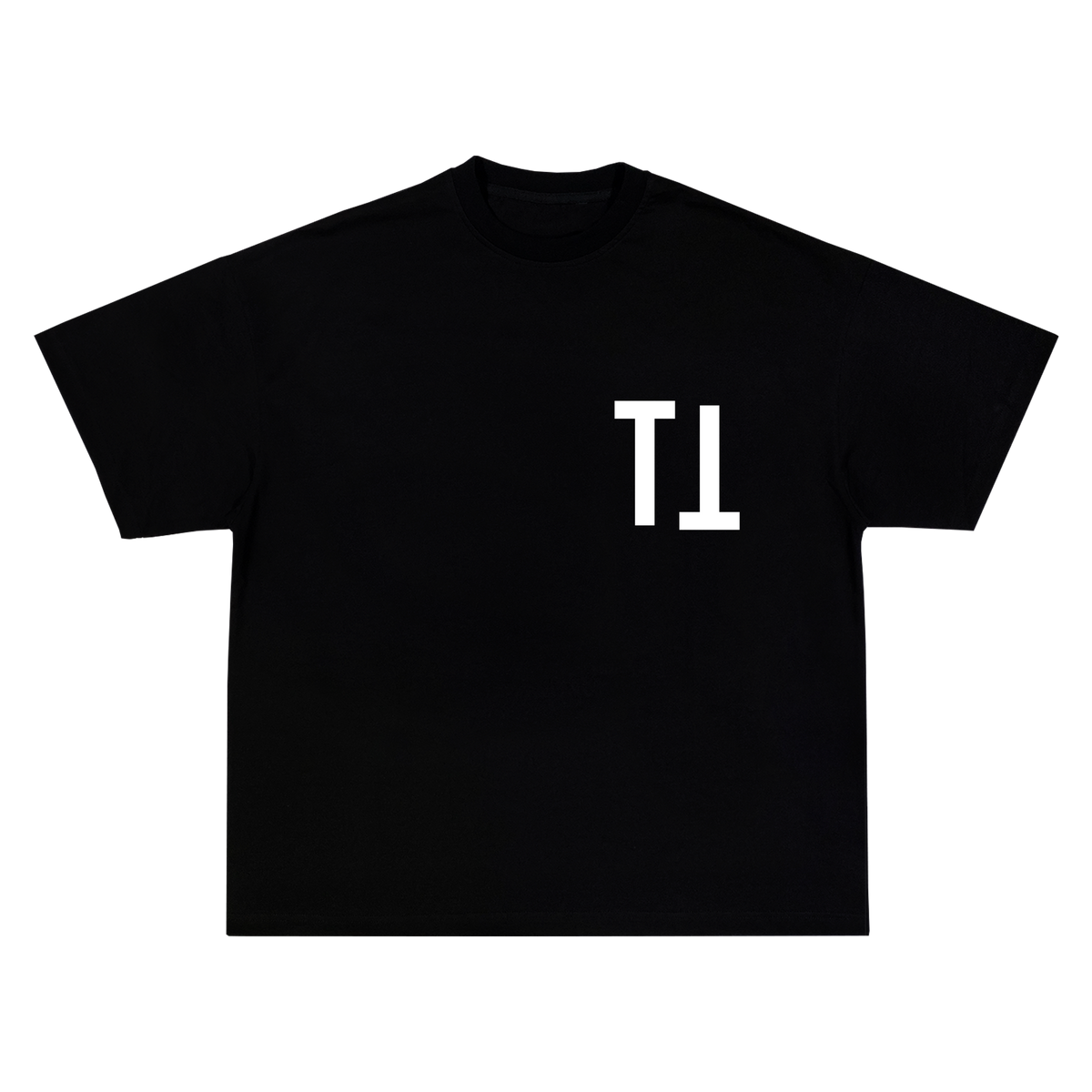 White Dragon T-shirt in black, front view