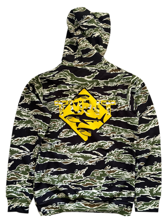 SHARK HOODIE - YELLOW LOGO - TIGER CAMO